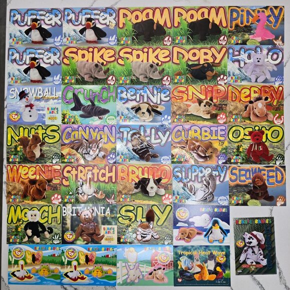 Vintage Ty Beanie Babies Card Set 1998 Tropical Heat Wave Puzzle & Rare Cards 34 - Picture 1 of 9